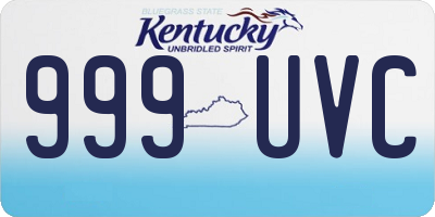 KY license plate 999UVC