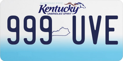 KY license plate 999UVE