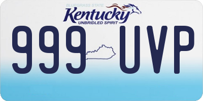 KY license plate 999UVP