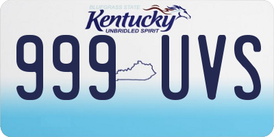 KY license plate 999UVS