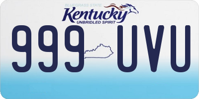 KY license plate 999UVU