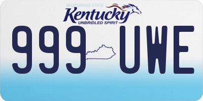 KY license plate 999UWE