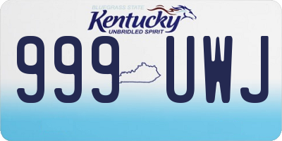 KY license plate 999UWJ