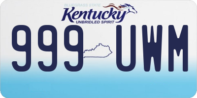 KY license plate 999UWM