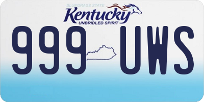 KY license plate 999UWS