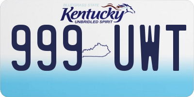 KY license plate 999UWT