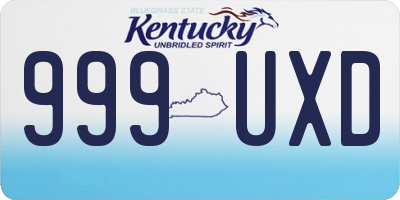KY license plate 999UXD