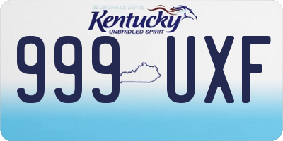 KY license plate 999UXF