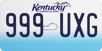 KY license plate 999UXG