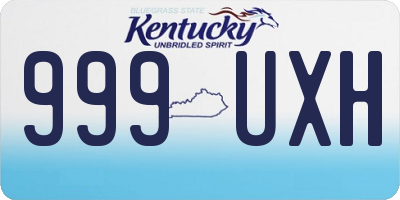 KY license plate 999UXH