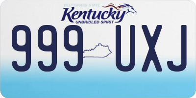 KY license plate 999UXJ