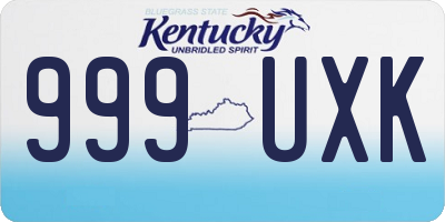 KY license plate 999UXK