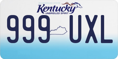 KY license plate 999UXL