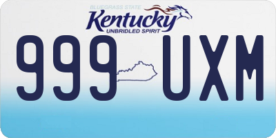 KY license plate 999UXM