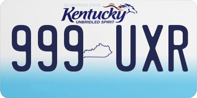 KY license plate 999UXR