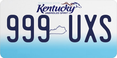 KY license plate 999UXS