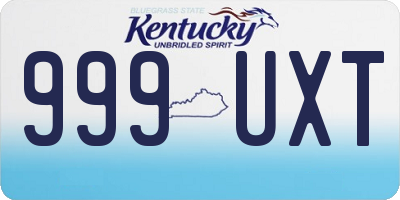 KY license plate 999UXT