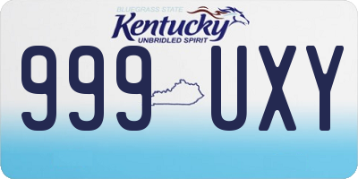 KY license plate 999UXY