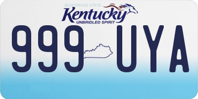 KY license plate 999UYA