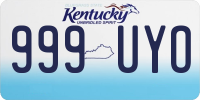 KY license plate 999UYO