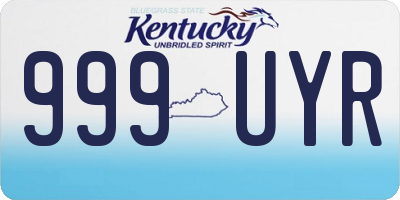 KY license plate 999UYR