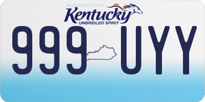 KY license plate 999UYY