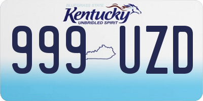 KY license plate 999UZD