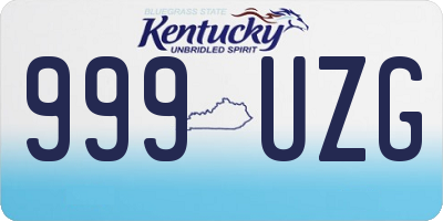 KY license plate 999UZG