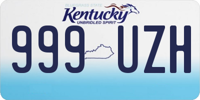 KY license plate 999UZH
