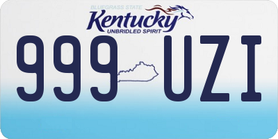 KY license plate 999UZI