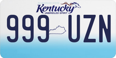 KY license plate 999UZN