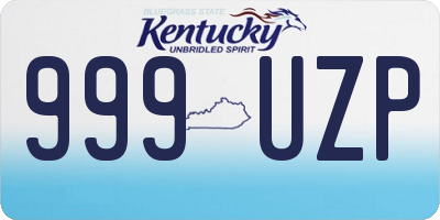KY license plate 999UZP