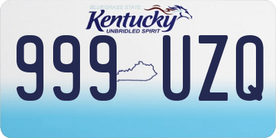 KY license plate 999UZQ