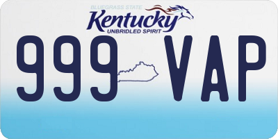 KY license plate 999VAP