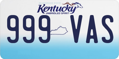 KY license plate 999VAS