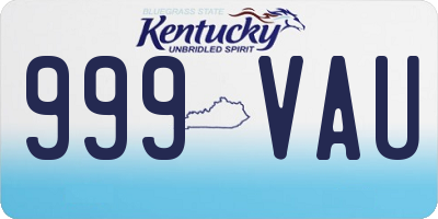 KY license plate 999VAU