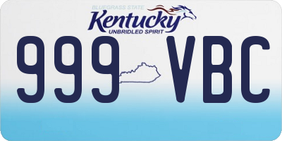KY license plate 999VBC