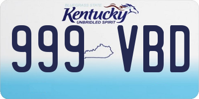 KY license plate 999VBD