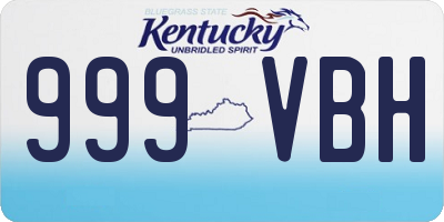 KY license plate 999VBH