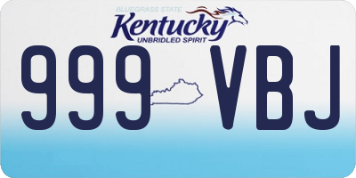 KY license plate 999VBJ