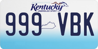 KY license plate 999VBK