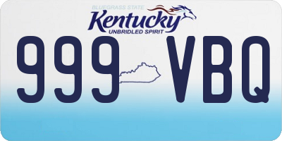 KY license plate 999VBQ