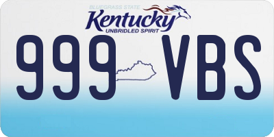 KY license plate 999VBS