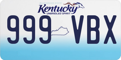 KY license plate 999VBX