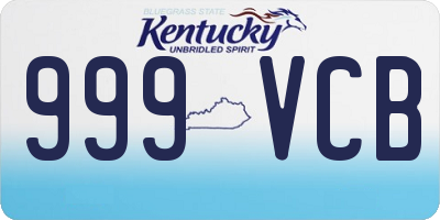 KY license plate 999VCB