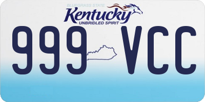 KY license plate 999VCC
