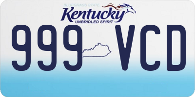 KY license plate 999VCD