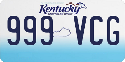 KY license plate 999VCG