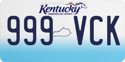 KY license plate 999VCK
