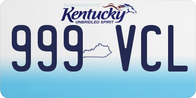 KY license plate 999VCL